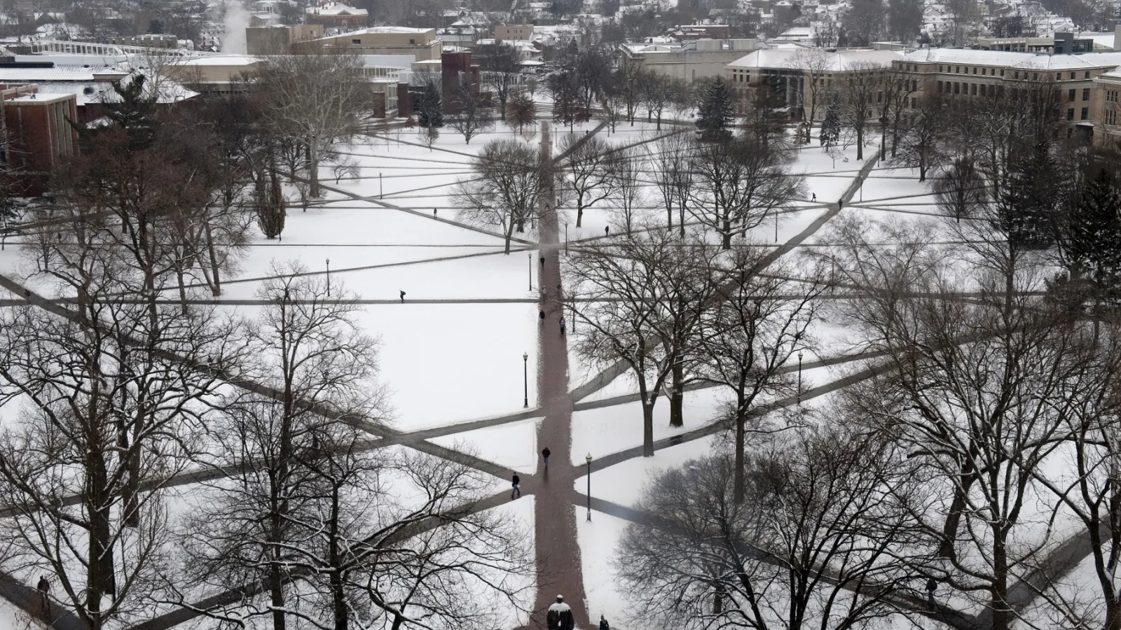 The oval with snow on it 