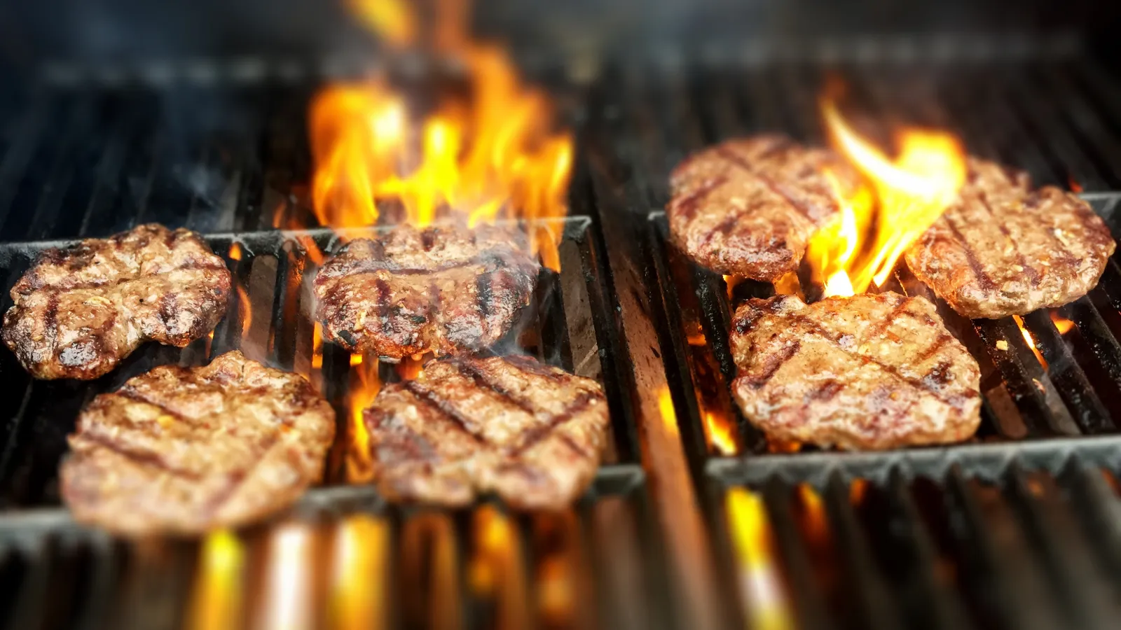 Burgers on the grill