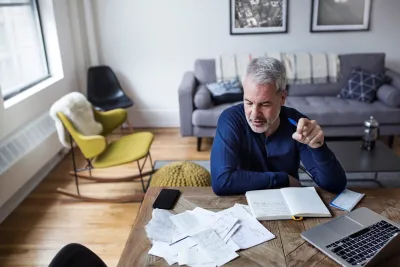 A man reading papers