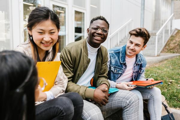 Group of college students smiling