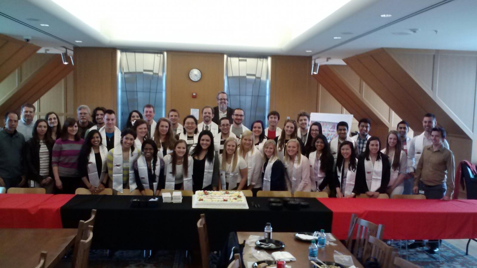 Neuroscience Class of 2014 and some key faculty and staff celebrate at the graduation reception.